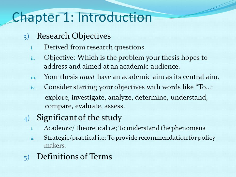 Chapter one discussion in thesis
